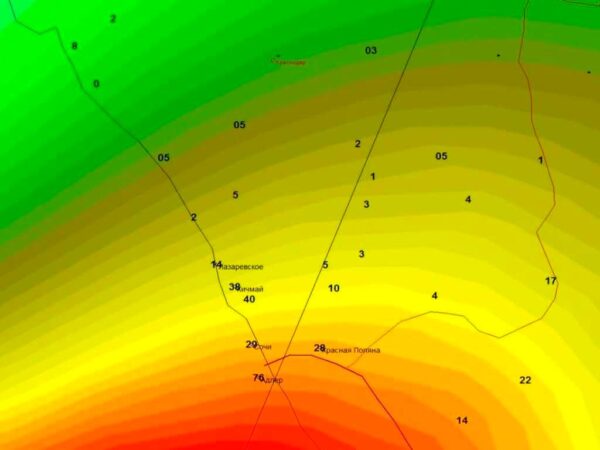 Сочи: выпало почти половина месячной нормы осадков, ожидаются шторм и смерчи